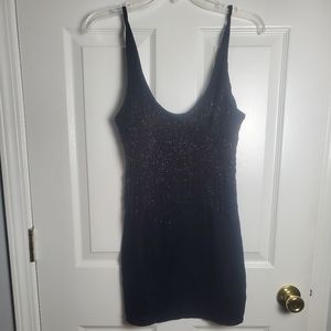 Urban Outfitters Blackberry Sparkly Embroidered Velvet Mini Dress